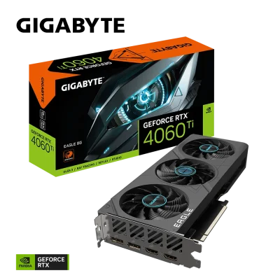 Tarjeta de Video Gigabyte GeForce RTX 4060 Ti Eagle 8G: Rendimiento Gráfico Potente con 8GB, 128 bit, GDDR6, PCI Express 4.0, 2x HDMI, 2 x DP